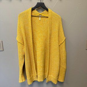 Free People High Hopes Mustard Yellow Knit Cardigan